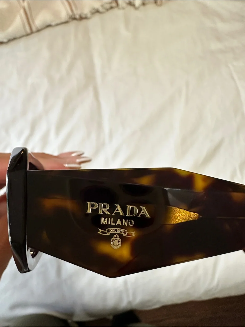 Prada Tortoiseshell Rectangular Sunglasses - Brown/Black Frame